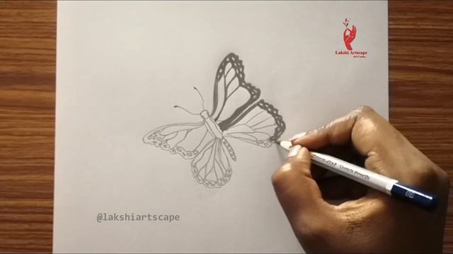 How to Draw 3D Butterfly || 3D Butterfly Drawing step by step || lakshiartscape смотреть онлайн