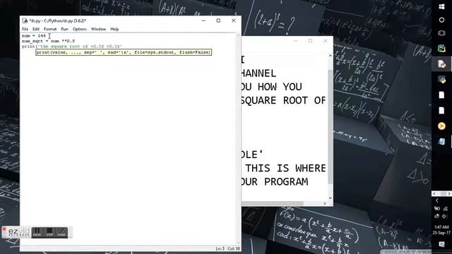 how to find the square root of any number in python programming смотреть онлайн