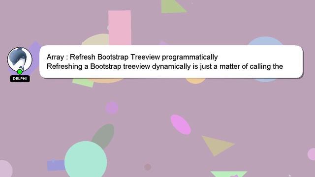 Array : Refresh Bootstrap Treeview programmatically смотреть онлайн