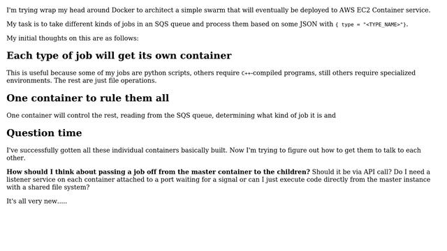 Docker controller/worker swarm architecture and cross-communication смотреть онлайн