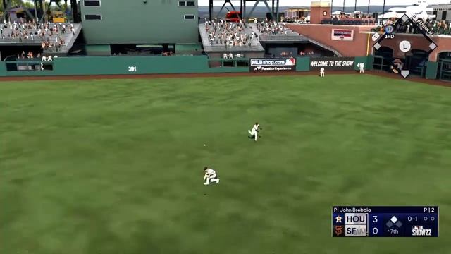 Hitting ball to the deepest outfield in oracle park MLB The Show 22 смотреть онлайн