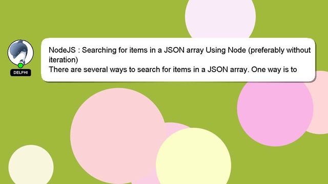 NodeJS : Searching for items in a JSON array Using Node (preferably without iteration) смотреть онлайн