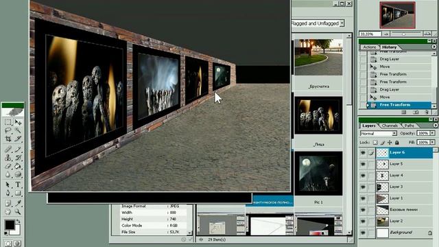 Фотошоп - Коллаж из фотографий сюжетной макросъёмки смотреть онлайн
