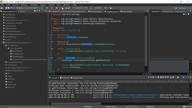 Singleton beans with Prototype dependencies смотреть онлайн