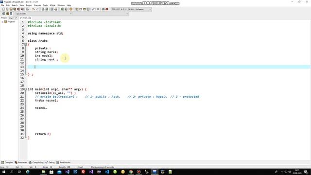 26 C++ Programlama OOP erişim belirteçleri смотреть онлайн
