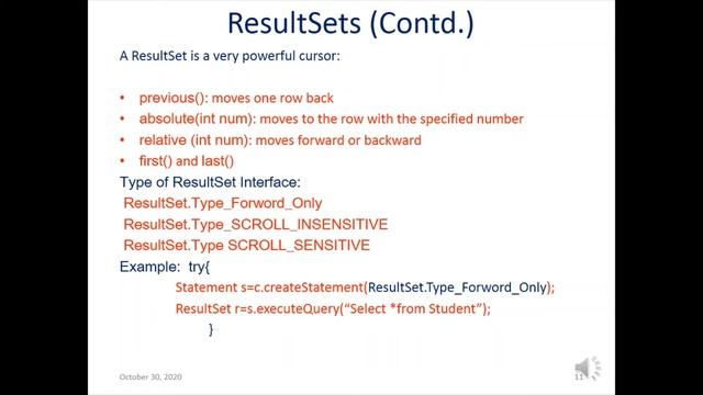 VTU DBMS (18CS53) DATA BASE MANAGEMENT SYSTEM [JDBC Classes and Interface(Continued)] (M3 L4) смотреть онлайн