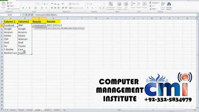 COMPARE TWO COLUMNS VLOOKUP (EXCEL) смотреть онлайн