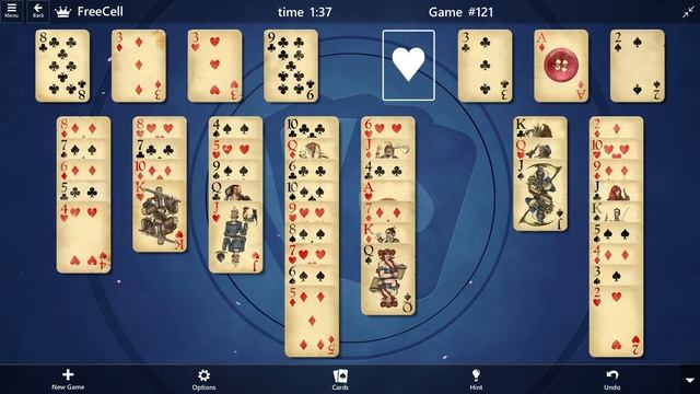 FreeCell Game #121 SOLVED Microsoft Solitaire смотреть онлайн