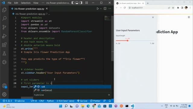 Live Coding The Popular Iris Prediction App Under 15mins With Explanation ( Python & Streamlit ) смотреть онлайн