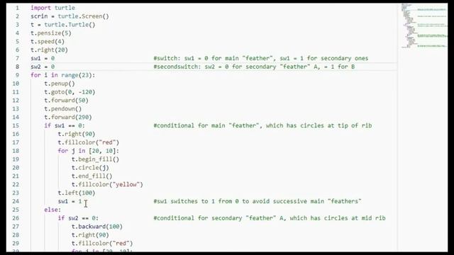 Python Turtle Code: Peacock Tail смотреть онлайн