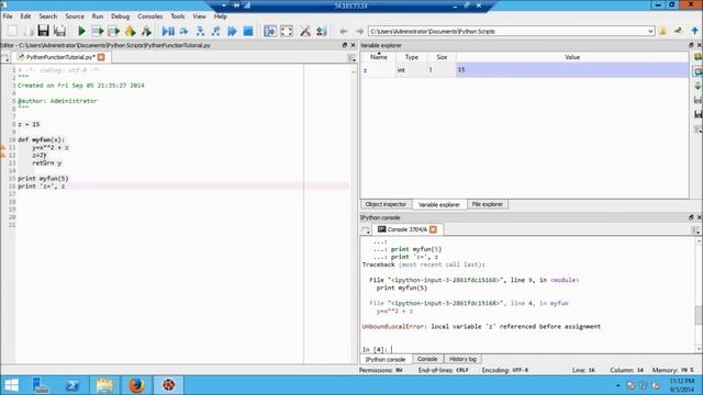 Python With Spyder 3: Functions and Scoping смотреть онлайн