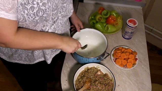 Рецепт для похудения. Перцы фаршированные перловкой и куриным филе. смотреть онлайн