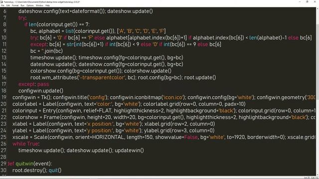 Python Desktop Time Widget Tutorial #3 смотреть онлайн