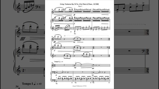 Grieg: Notturno Op. 54 No. 4 for Flute & Piano смотреть онлайн