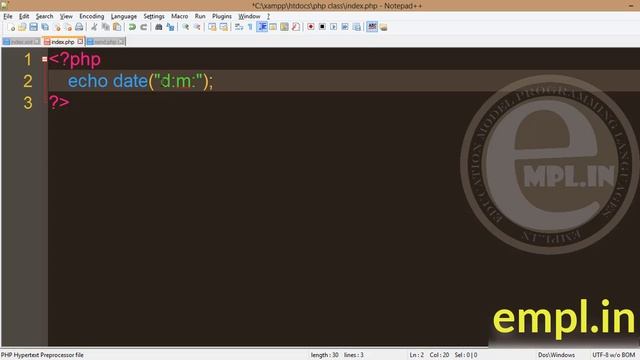 php tutorial Advanced PHP hindi part 2 date and time смотреть онлайн