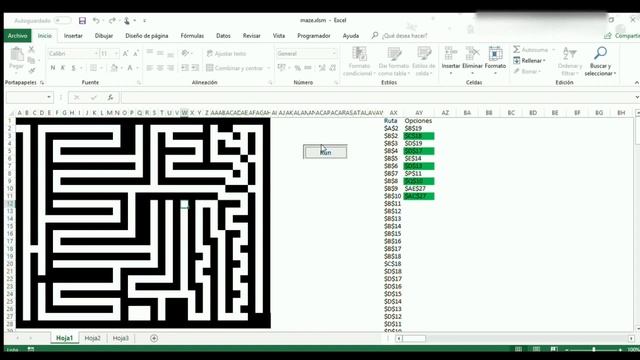 Maze solver Algorithms in Excel with Visual Basic Application VBA смотреть онлайн