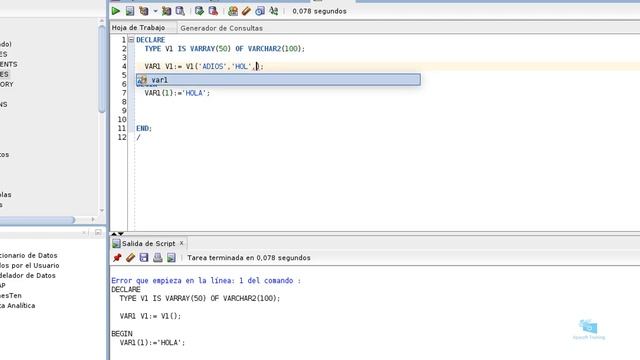 Curso Oracle PL/SQL avanzado: Crear e inicializar varrays смотреть онлайн
