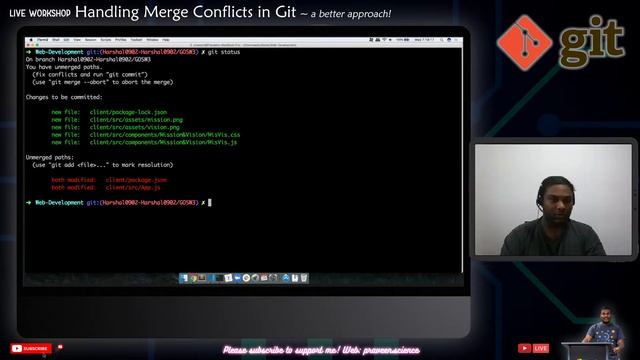 Handling Merge Conflicts in Git: Live Hands-on Practical Workshop смотреть онлайн