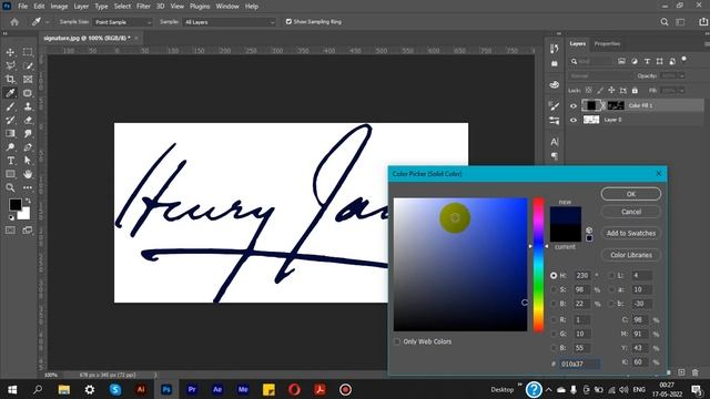 Create a Digital Signature in Adobe Photoshop 2022 | adobe photoshop telugu tutorial смотреть онлайн