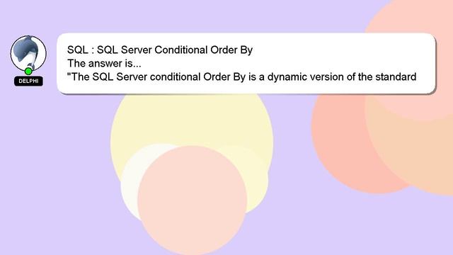 SQL : SQL Server Conditional Order By смотреть онлайн