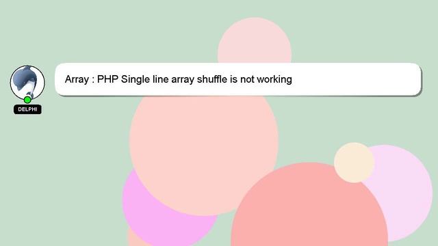 Array : PHP Single line array shuffle is not working смотреть онлайн