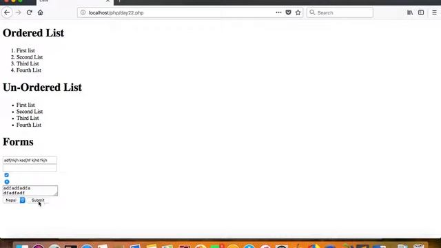 PHP - Day 22 - HTML lists and forms смотреть онлайн