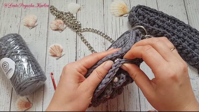 Обзор круглой сумочки "Жемчужные раковины". Шнур Caramel смотреть онлайн