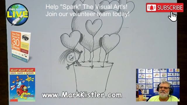 Mark Kistler LIVE! Episode 77: Let's draw a "Valentines Day Balloon Ride!" Yipeeee! смотреть онлайн