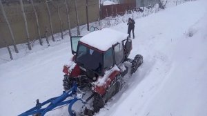 Трактора МТЗ-82  Трактор Т 40  Трактор Т-60 застрял в снегу