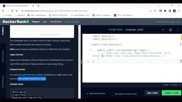 HackerRank Java - 8 ( End of File) смотреть онлайн