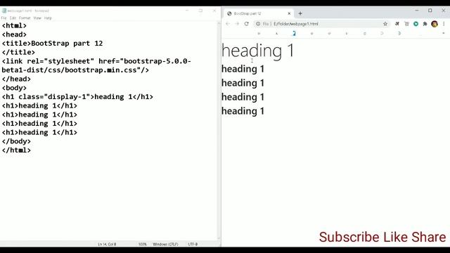Bootstrap part 16 | How to use display heading classes using bootstrap смотреть онлайн