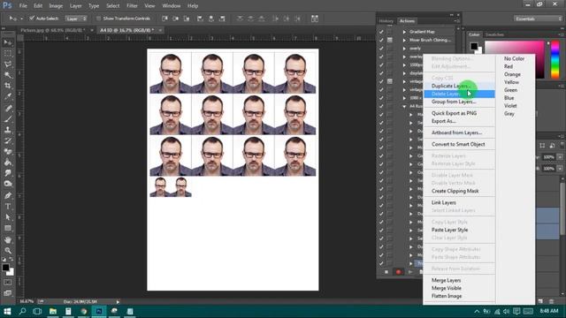 Rush ID Template using Photoshop Action, print ready in one click смотреть онлайн