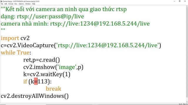 Python #32: Sử dụng thư viện opencv hiển thị camera an ninh bằng giao thức rtsp #opencv #rtsp смотреть онлайн