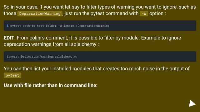 How to suppress py.test internal deprecation warnings смотреть онлайн