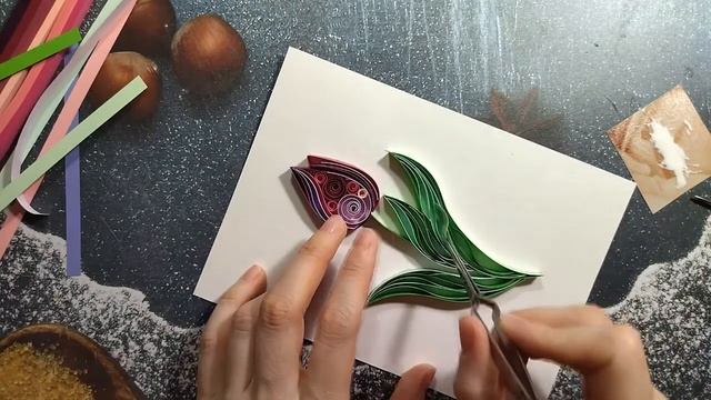 Contour Quilling Tulip, Quilling Flowers