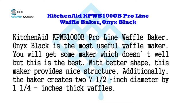 KitchenAid KPWB100OB Pro Line Waffle Baker, Onyx Black смотреть онлайн