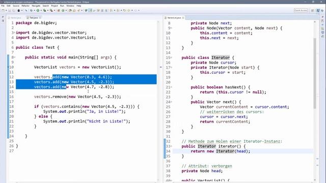 ? JAVA | Listen 09 - Iterator: Beispiel VectorList [1/2] (Demo) смотреть онлайн