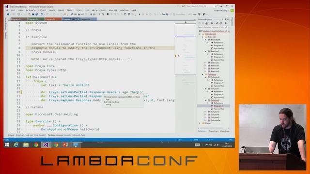 LambdaConf 2015 - Freya F# for HTTP Systems Andrew Cherry Part 1 смотреть онлайн