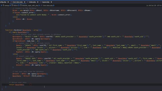 Login with LinkedIn API using PHP смотреть онлайн