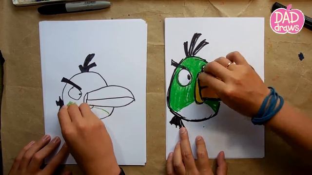 How to draw Angry Bird Hal, Green Bird, Boomerang Bird смотреть онлайн