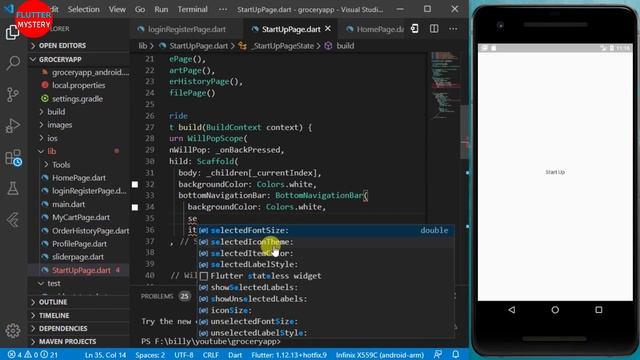 Flutter Grocery App Full 5. Flutter Bottom Navigation Bar