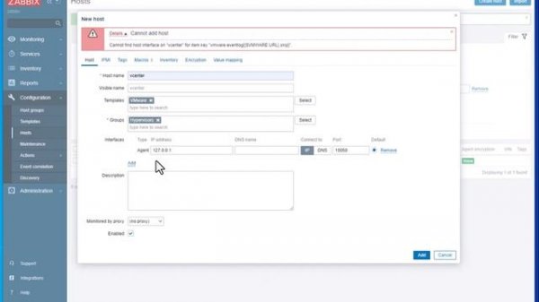 How to monitor vCenter with Zabbix