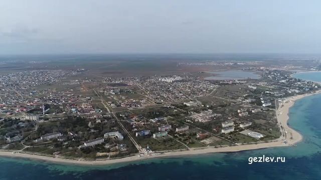 Крым, земельные участки, дома, гостиницы в Евпатории, Заозерное, возле моря с высоты птичьего полет смотреть онлайн