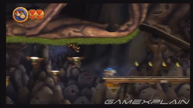 Donkey Kong Country Returns - 4-2 Grip & Trip (Puzzle Pieces, KONG Letters Guide, Walkthrough) смотреть онлайн