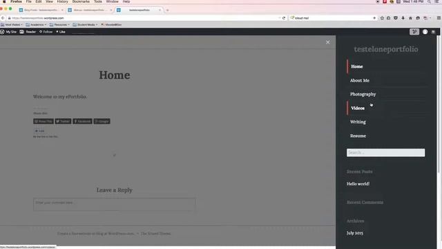 WordPress e-Portfolio - Menu смотреть онлайн