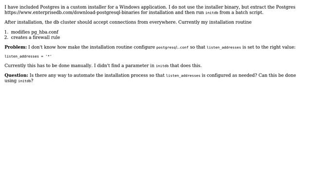 Databases: Configure listen_addresses automatically in custom installation смотреть онлайн