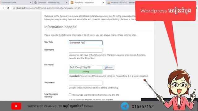 មេរៀនទី ២ វិធីភ្ចាប់នឹងបង្កើត Database PHP MY ADMIN #wordpress #learning смотреть онлайн