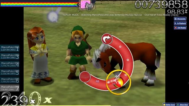 OSU! The Legend of Zelda - Ocarina of Time Medley [Hard] Played by MarcoPolo1990 смотреть онлайн