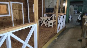 Баня с террасой или Баня с беседкой из бруса