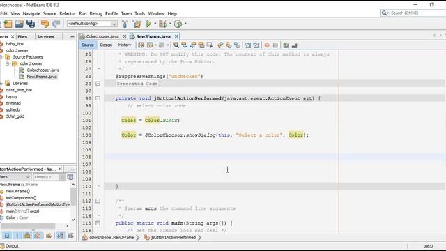 JAVA NetBeans Color Chooser select colors in java Tutorial | java for beginners Tutorial смотреть онлайн